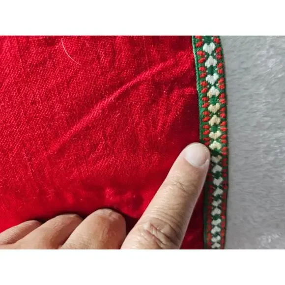 (Set of 2) Germany Place Settings Mats Red Cloth 10X14" Embroidered Pocket - Picture 7 of 11